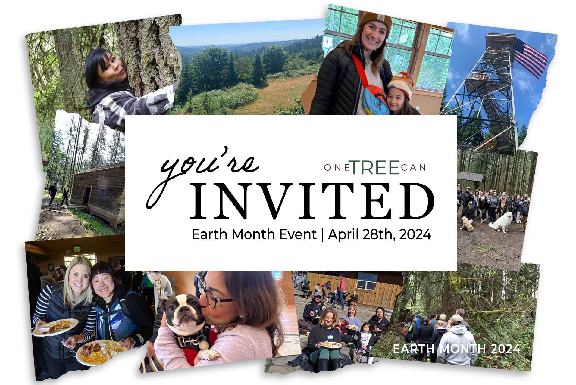 Image of the Earth event invite on april 28th at hopkins demonstration forest 