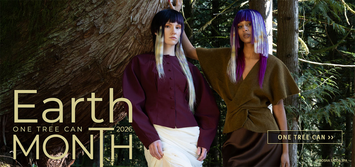 Earth month photoshoot at hopkins demonstration forest with models featuring a hair dye technique with pressed flowers
