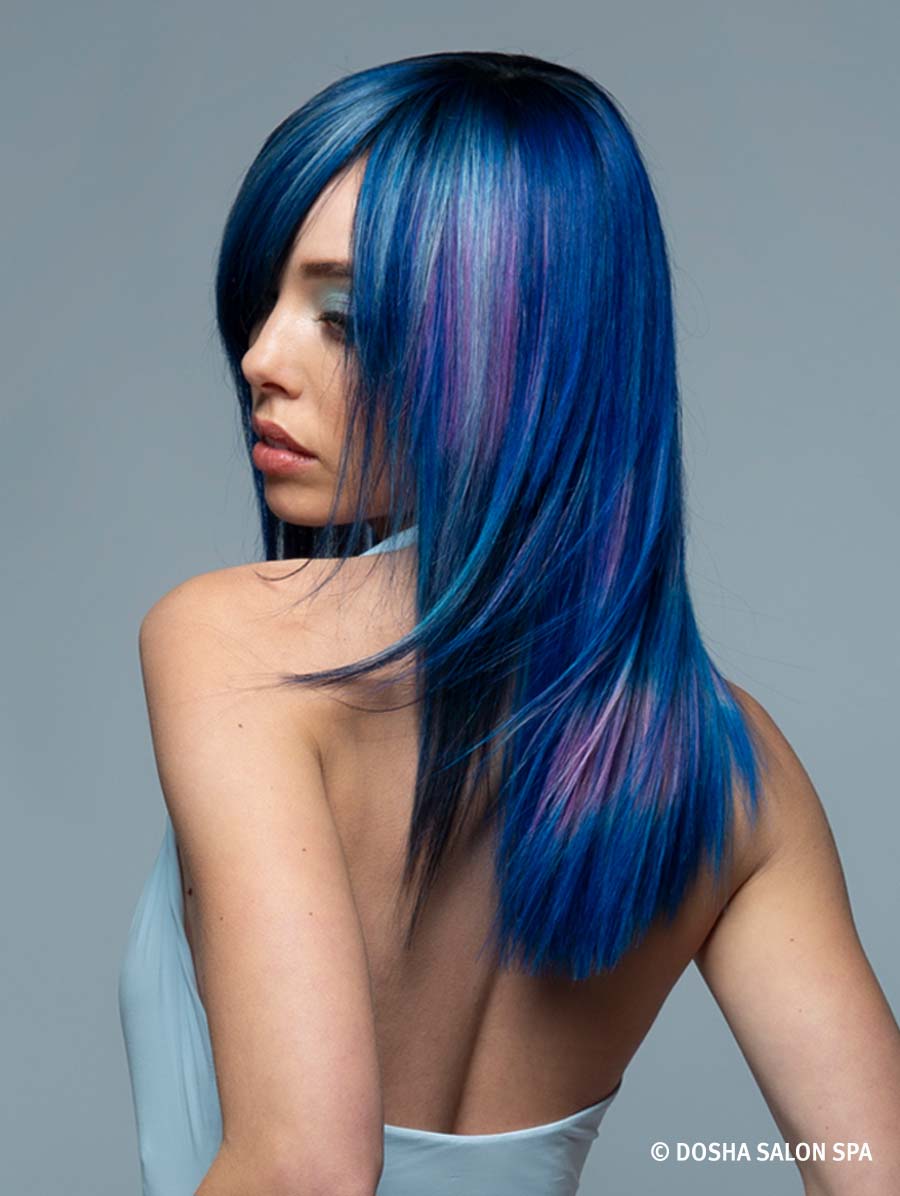 Image of a dosha creative team model look inspired by crater lake