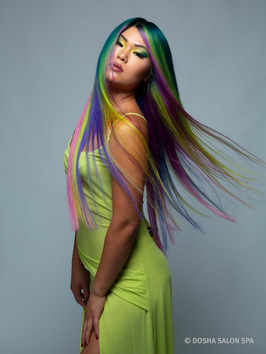 image of a dosha creative team model with hair inspired by the mt hood wilderness