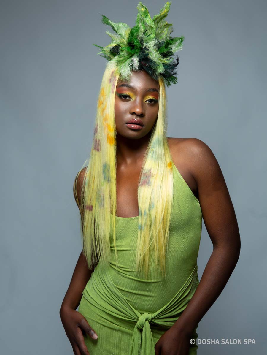 image of a a model with hair inspired by mt hood wilderness